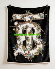 Burberry TB Floral Flannel Throw Blanket B164